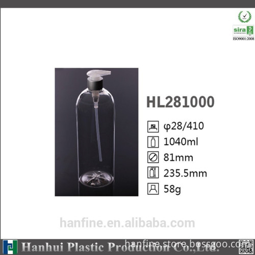 Big plastic bottle 1000ml/clear bottle/PET design/high quality